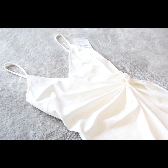 Blue Blush Ivory Wrap Tie Mini Dress - Picture 2 of 8